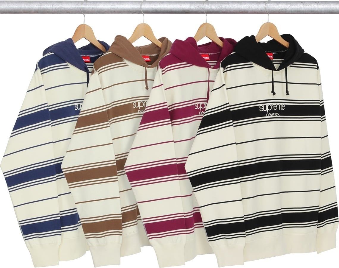 Striped Hooded Crewneck